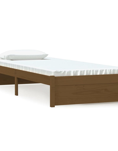 Încărcați imaginea în vizualizatorul Galerie, Cadru de pat mic single, maro miere, 75x190 cm, lemn masiv - Lando
