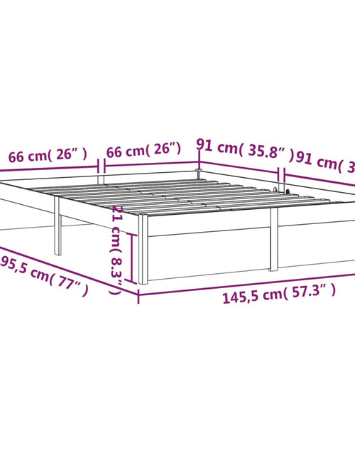 Încărcați imaginea în vizualizatorul Galerie, Cadru de pat, 140x190 cm, lemn masiv de pin - Lando
