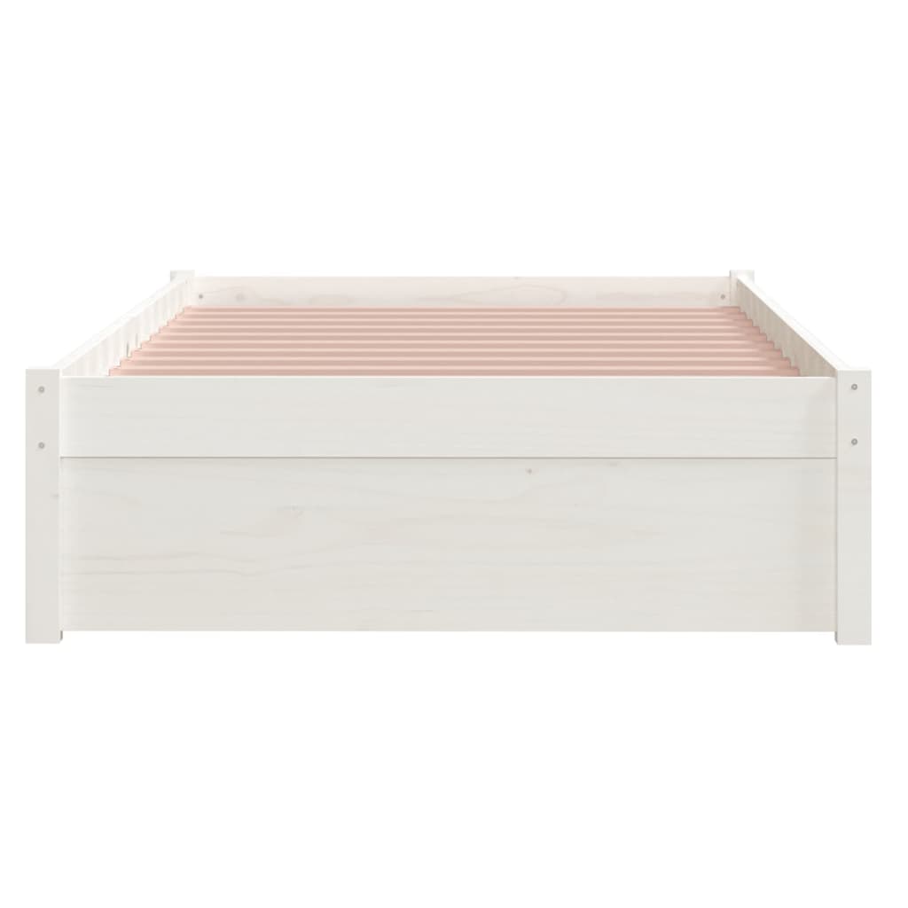 Cadru de pat, alb, 90x200 cm, lemn masiv - Lando