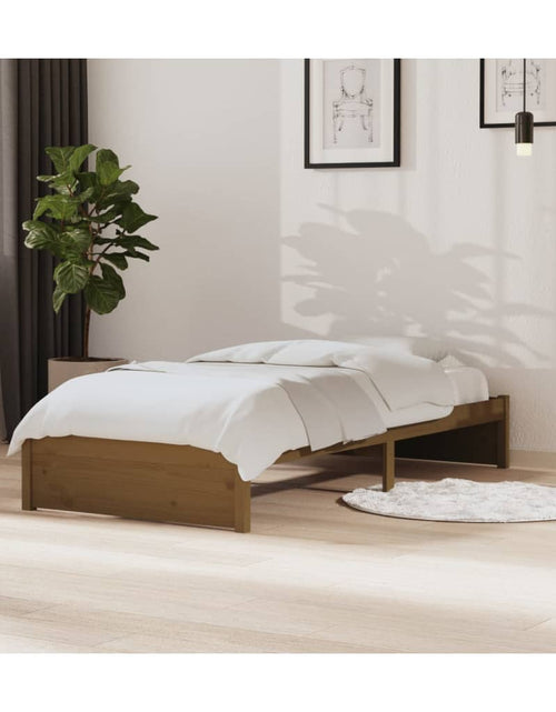 Încărcați imaginea în vizualizatorul Galerie, Cadru de pat, maro miere, 90x200 cm, lemn masiv de pin - Lando
