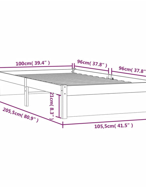Încărcați imaginea în vizualizatorul Galerie, Cadru de pat, 100x200 cm, lemn masiv - Lando
