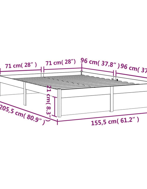 Загрузите изображение в средство просмотра галереи, Cadru de pat King Size, 150x200 cm, lemn masiv - Lando
