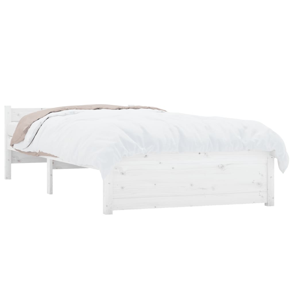 Cadru de pat, alb, 90x200 cm, lemn masiv - Lando