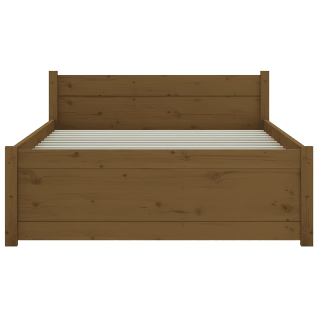 Cadru de pat, maro miere, 90x200 cm, lemn masiv - Lando