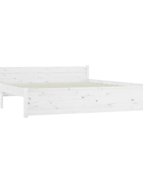 Încărcați imaginea în vizualizatorul Galerie, Cadru de pat, alb, 200x200 cm, lemn masiv - Lando

