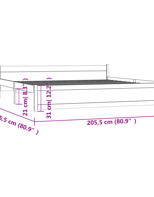 Încărcați imaginea în vizualizatorul Galerie, Cadru de pat, alb, 200x200 cm, lemn masiv - Lando
