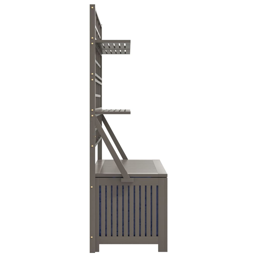 Cutie de depozitare cu spalier, gri, 99x50x160 cm, lemn acacia - Lando
