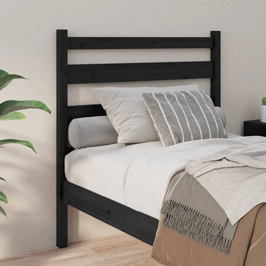 Tăblie de pat, negru, 96x4x100 cm, lemn masiv de pin - Lando