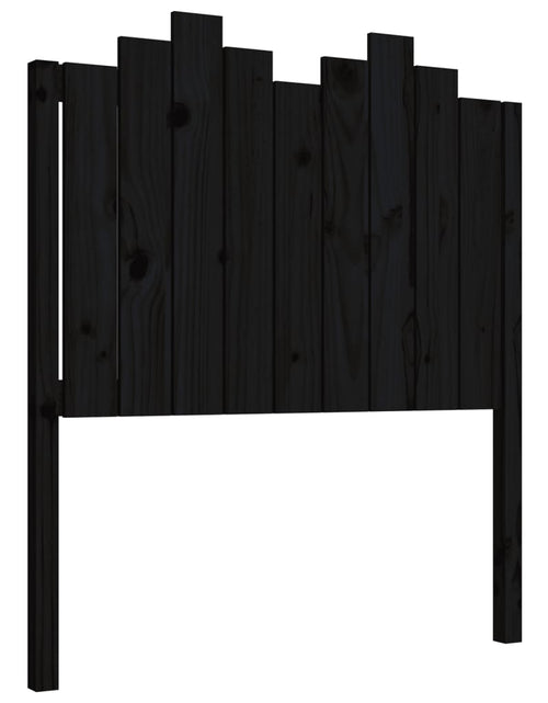 Încărcați imaginea în vizualizatorul Galerie, Tăblie de pat, negru, 96x4x110 cm, lemn masiv de pin - Lando
