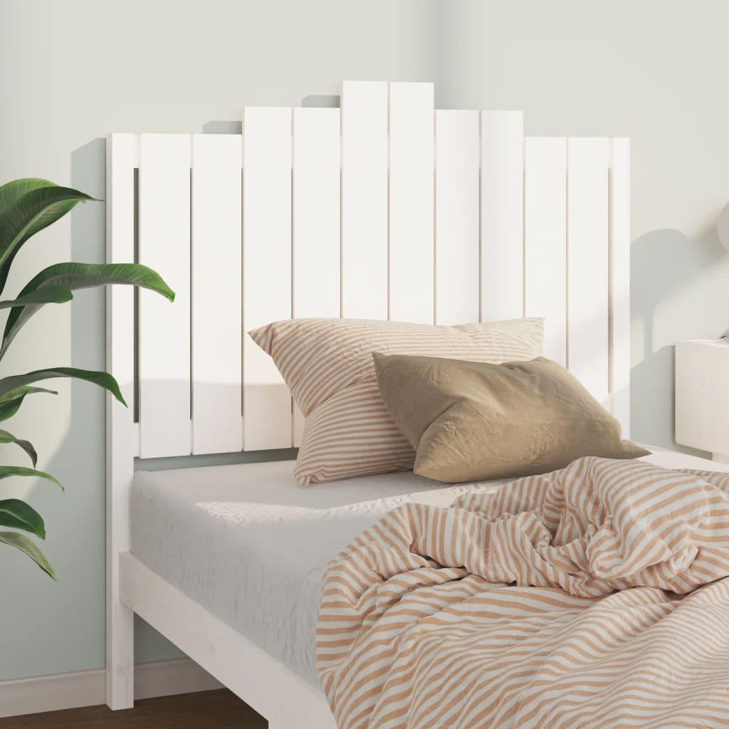 Tăblie de pat, alb, 106x4x110 cm, lemn masiv de pin - Lando