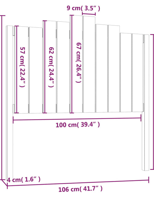 Încărcați imaginea în vizualizatorul Galerie, Tăblie de pat, alb, 106x4x110 cm, lemn masiv de pin - Lando
