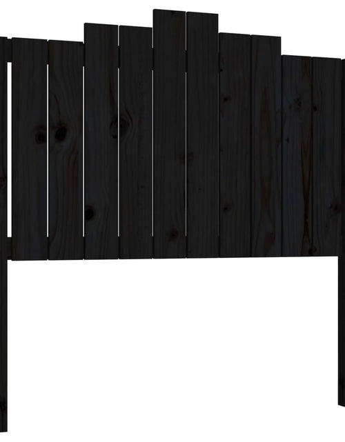 Загрузите изображение в средство просмотра галереи, Tăblie de pat, negru, 106x4x110 cm, lemn masiv de pin - Lando
