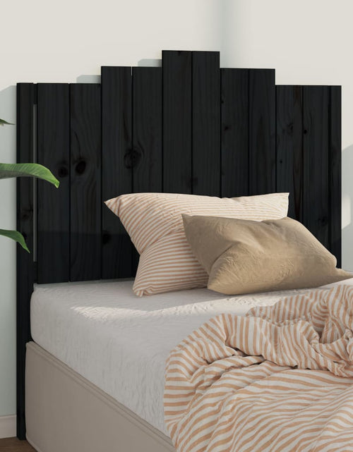 Încărcați imaginea în vizualizatorul Galerie, Tăblie de pat, negru, 106x4x110 cm, lemn masiv de pin - Lando
