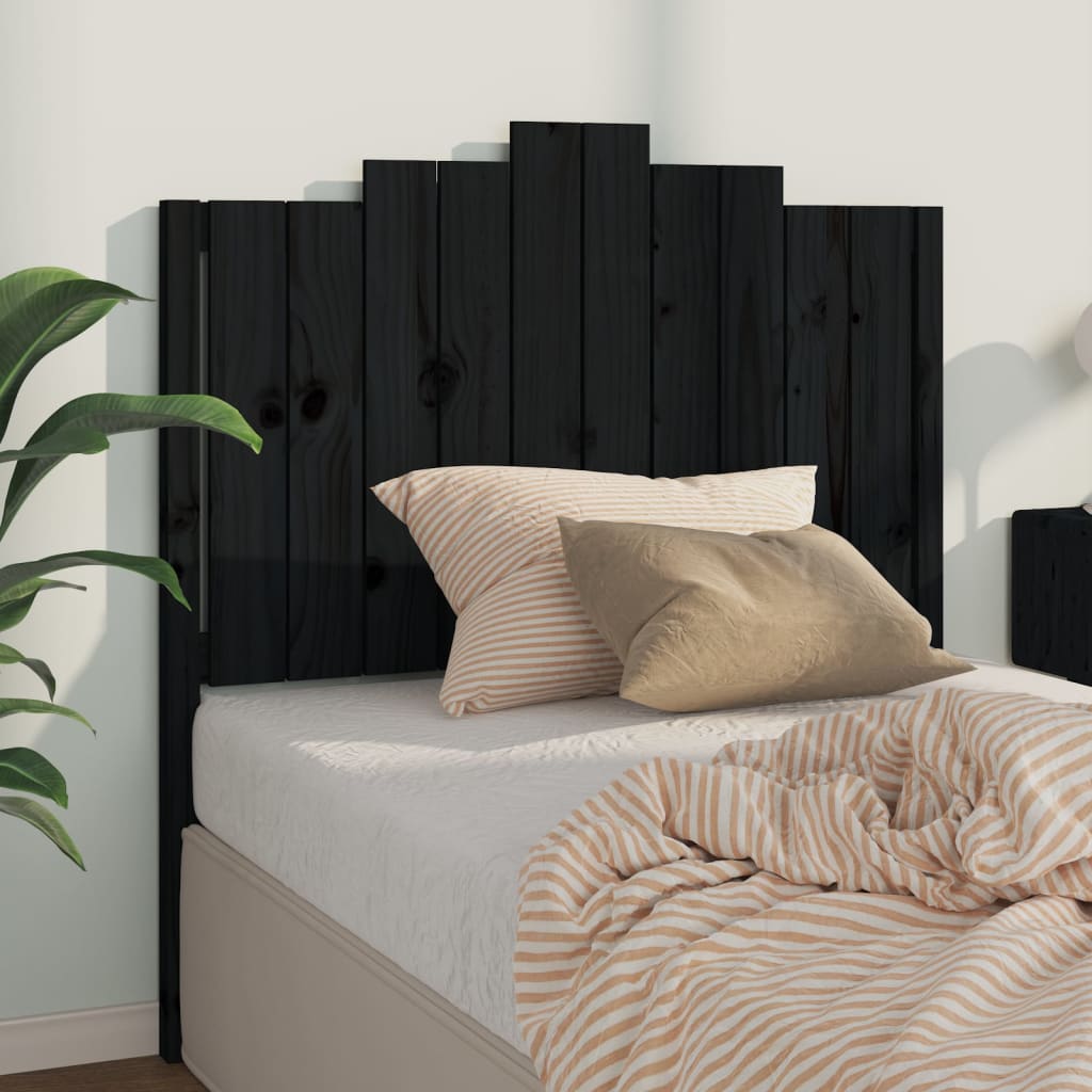 Tăblie de pat, negru, 106x4x110 cm, lemn masiv de pin - Lando