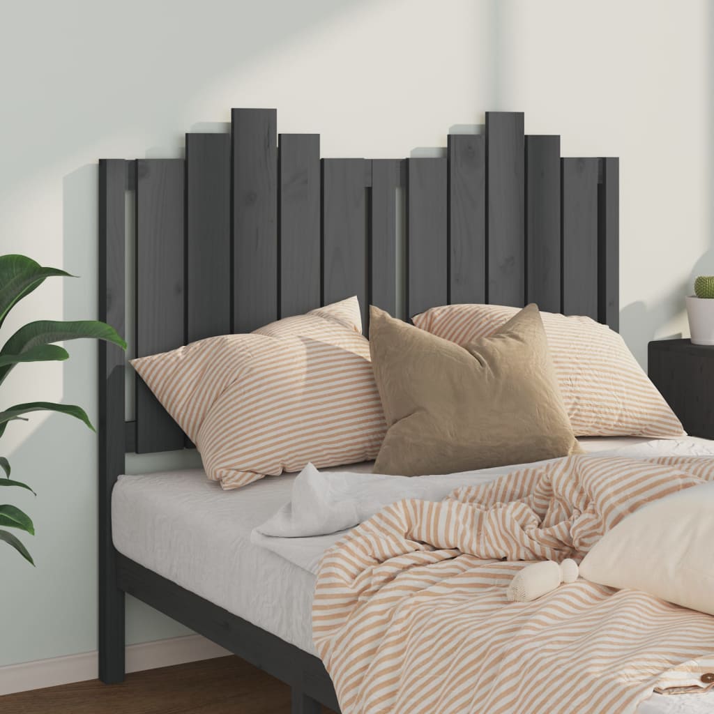 Tăblie de pat, gri, 126x4x110 cm, lemn masiv de pin - Lando