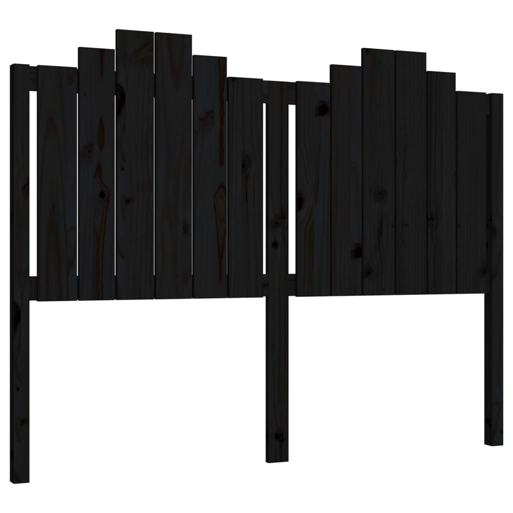 Tăblie de pat, negru, 146x4x110 cm, lemn masiv de pin - Lando