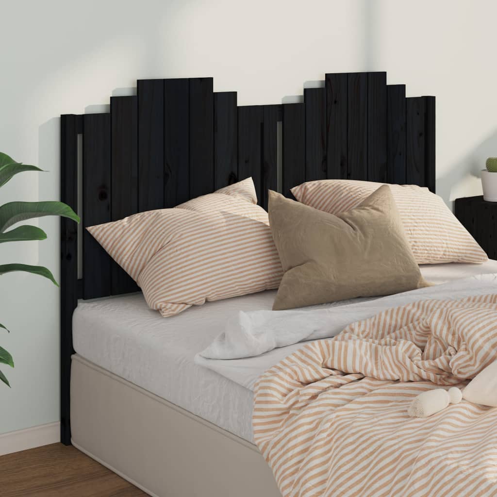 Tăblie de pat, negru, 166x4x110 cm, lemn masiv de pin - Lando