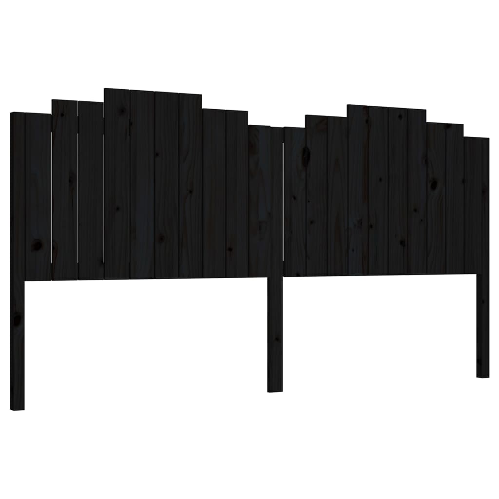 Tăblie de pat, negru, 206x4x110 cm, lemn masiv de pin - Lando