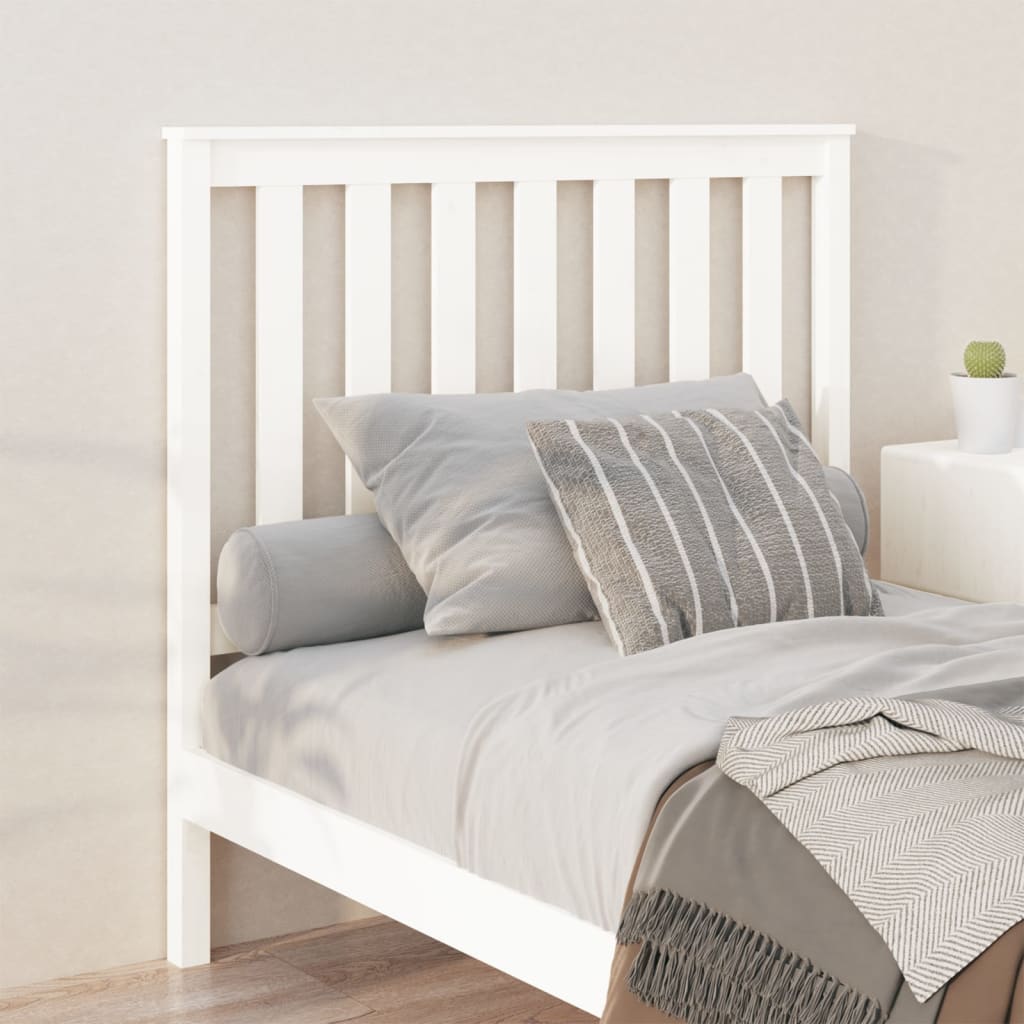 Tăblie de pat, alb, 106x6x101 cm, lemn masiv de pin - Lando