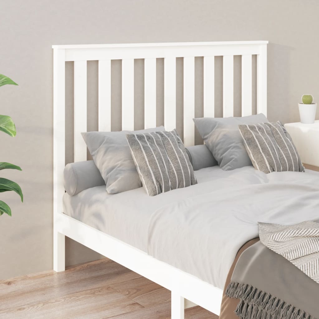 Tăblie de pat, alb, 141x6x101 cm, lemn masiv de pin - Lando