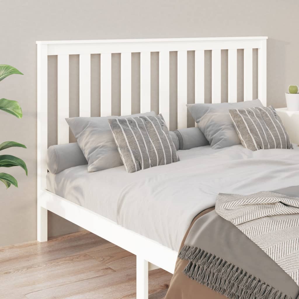 Tăblie de pat, alb, 156x6x101 cm, lemn masiv de pin - Lando