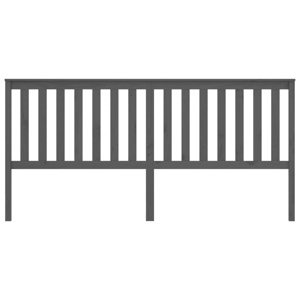 Tăblie de pat, gri, 206x6x101 cm, lemn masiv de pin - Lando