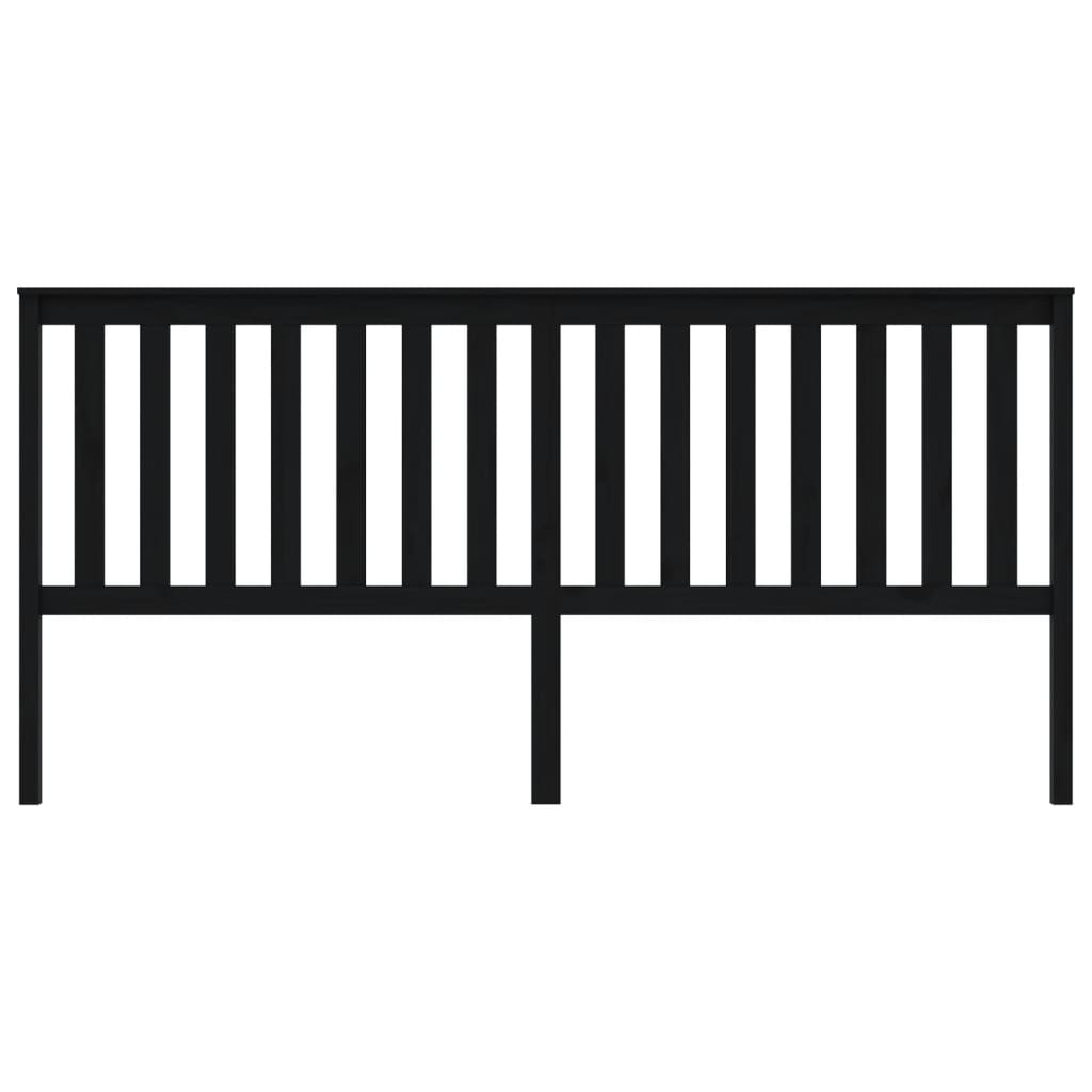 Tăblie de pat, negru, 206x6x101 cm, lemn masiv de pin - Lando
