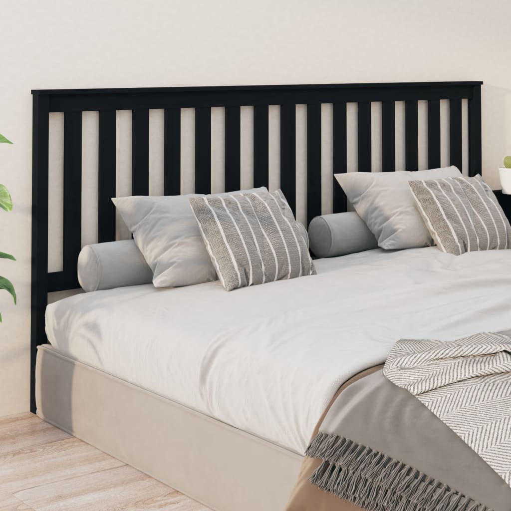 Tăblie de pat, negru, 206x6x101 cm, lemn masiv de pin - Lando