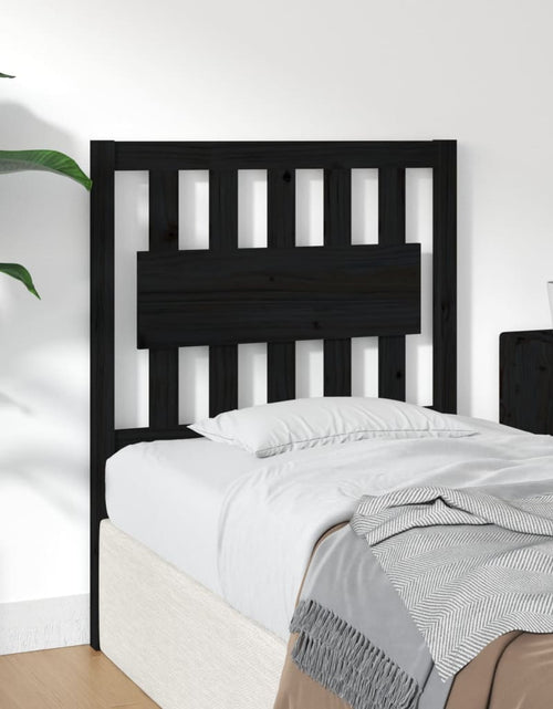 Încărcați imaginea în vizualizatorul Galerie, Tăblie de pat, negru, 80,5x4x100 cm, lemn masiv de pin - Lando
