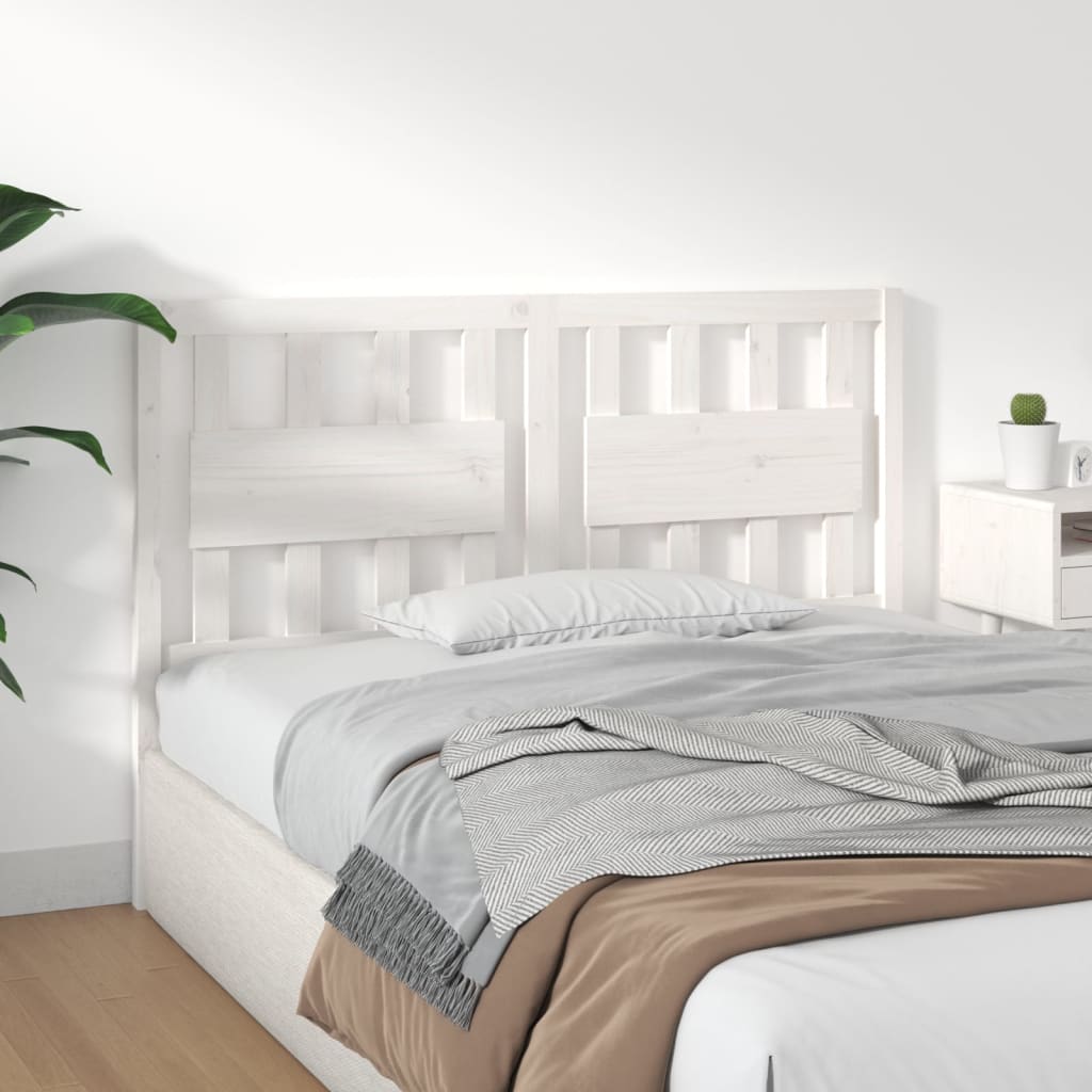 Tăblie de pat, alb, 145,5x4x100 cm, lemn masiv de pin - Lando