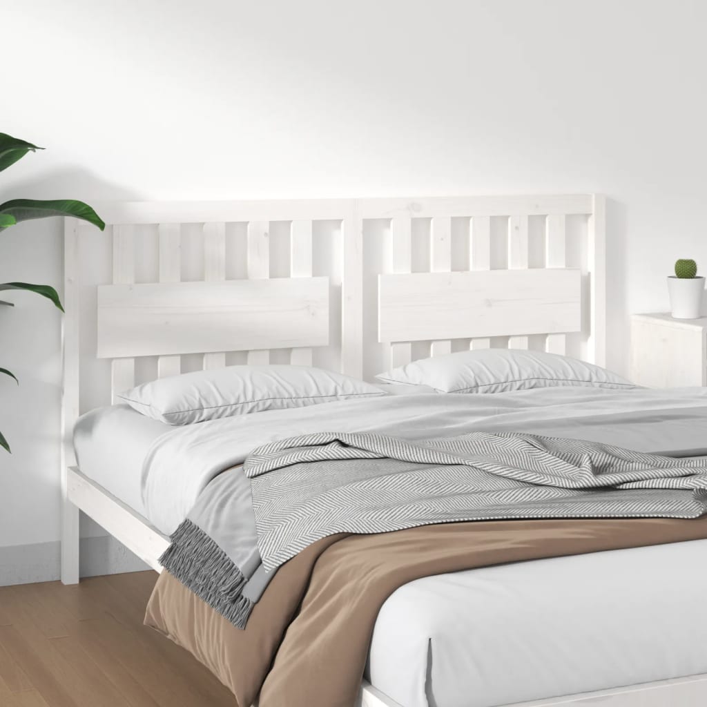 Tăblie de pat, alb, 155,5x4x100 cm, lemn masiv de pin - Lando