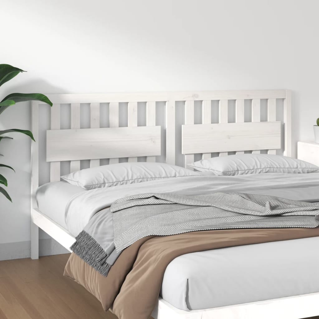 Tăblie de pat, alb, 185,5x4x100 cm, lemn masiv de pin - Lando