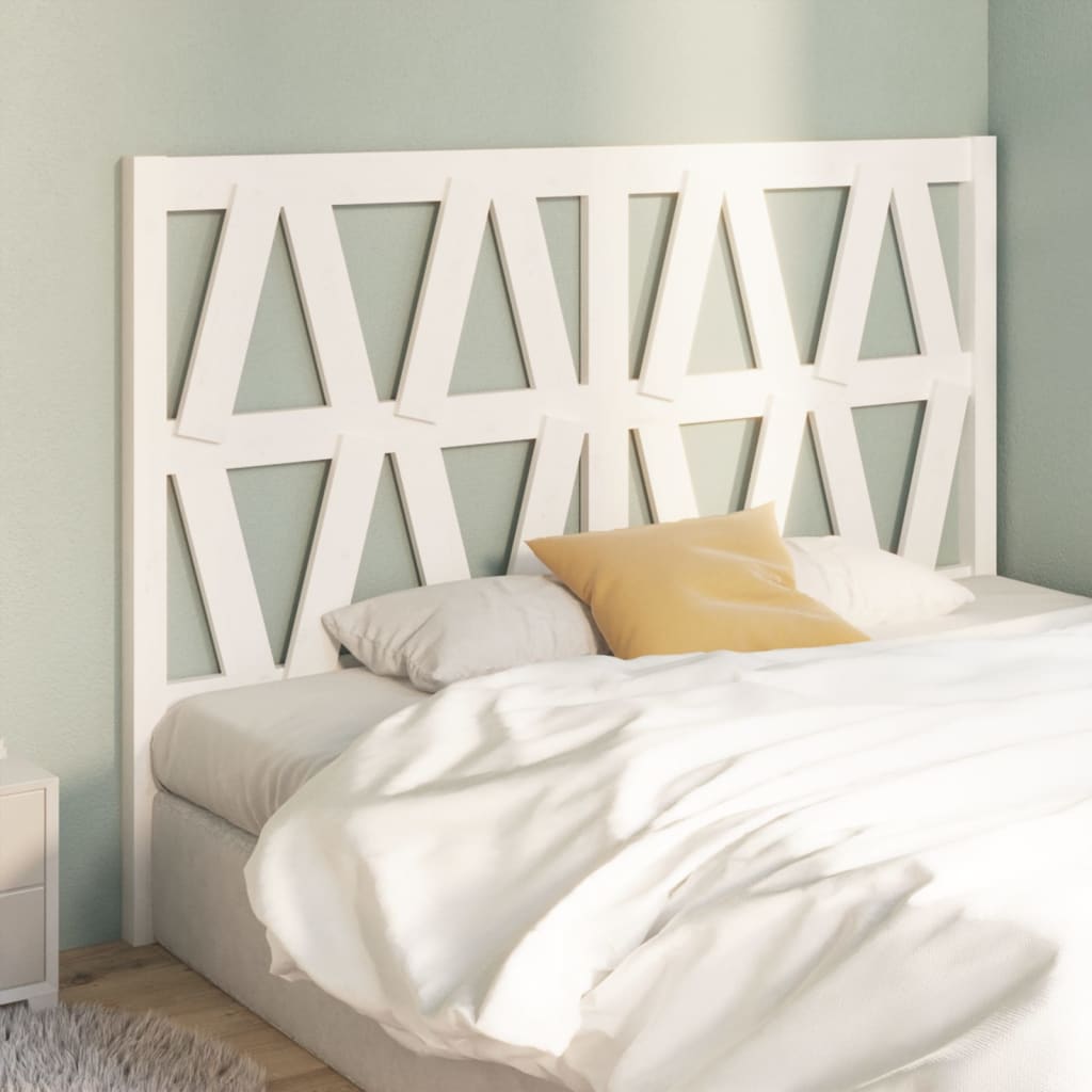 Tăblie de pat, alb, 146x4x100 cm, lemn masiv de pin - Lando