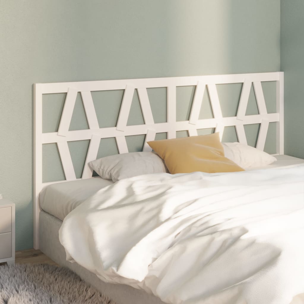 Tăblie de pat, alb, 206x4x100 cm, lemn masiv de pin - Lando