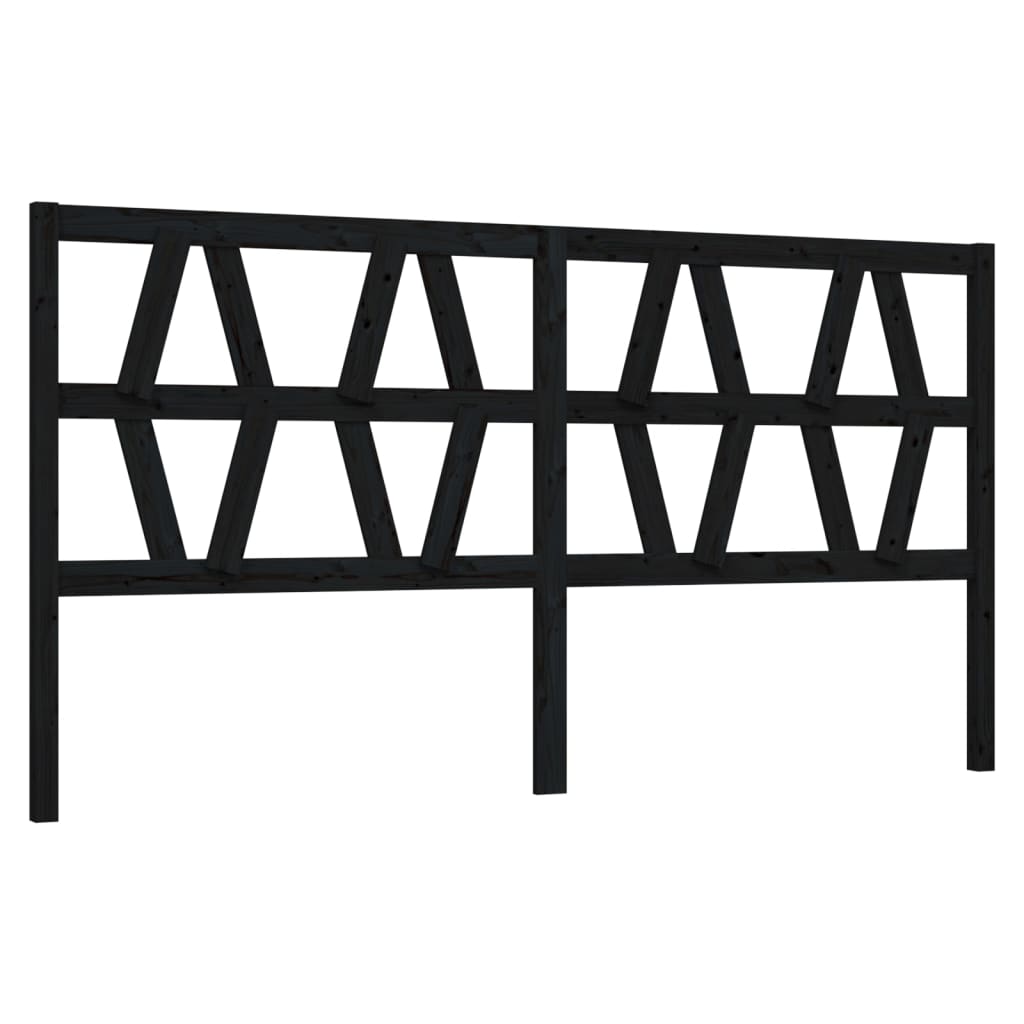 Tăblie de pat, negru, 206x4x100 cm, lemn masiv de pin - Lando