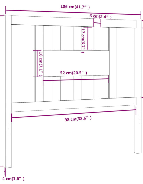 Загрузите изображение в средство просмотра галереи, Tăblie de pat, 106x4x100 cm, lemn masiv de pin - Lando
