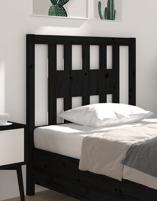 Încărcați imaginea în vizualizatorul Galerie, Tăblie de pat, negru, 106x4x100 cm, lemn masiv de pin - Lando
