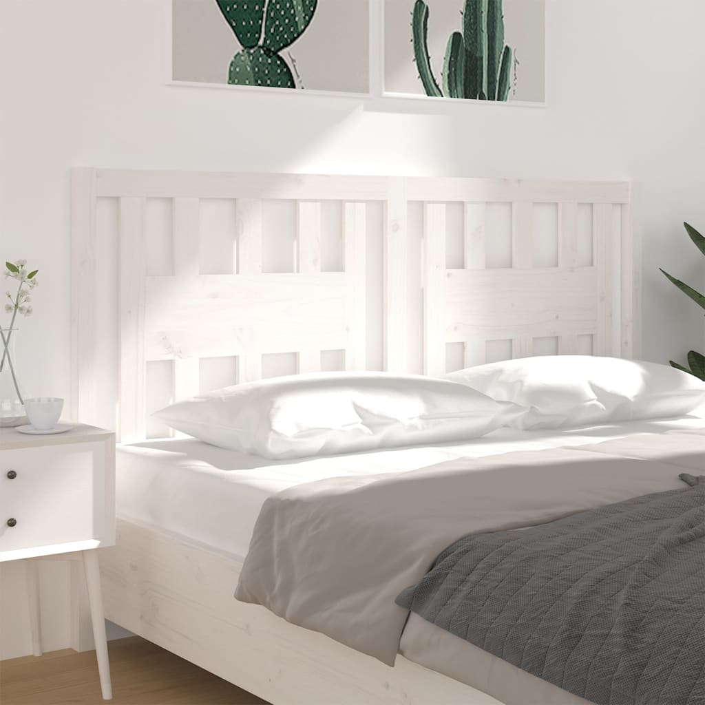 Tăblie de pat, alb, 126x4x100 cm, lemn masiv de pin - Lando