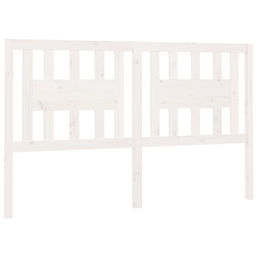 Tăblie de pat, alb, 141x4x100 cm, lemn masiv de pin - Lando