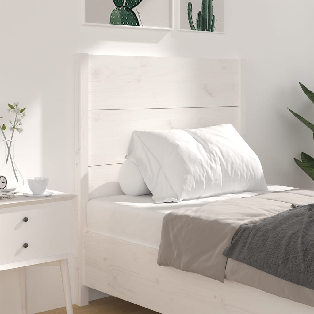 Tăblie de pat, alb, 81x4x100 cm, lemn masiv de pin - Lando