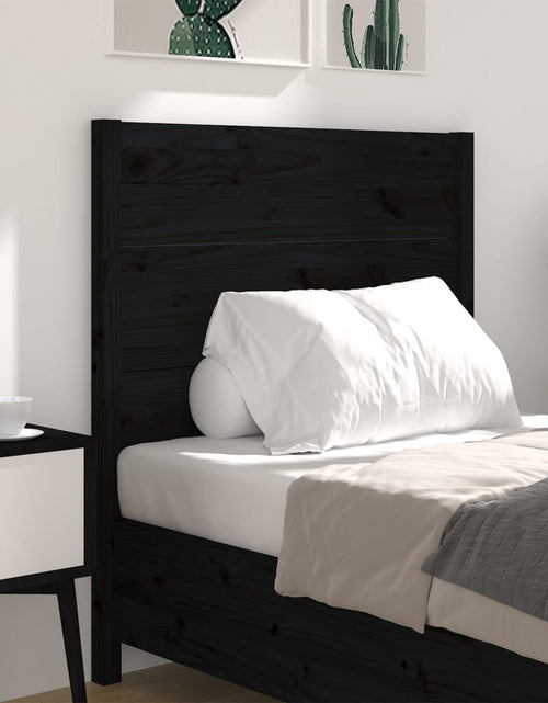 Încărcați imaginea în vizualizatorul Galerie, Tăblie de pat, negru, 81x4x100 cm, lemn masiv de pin - Lando
