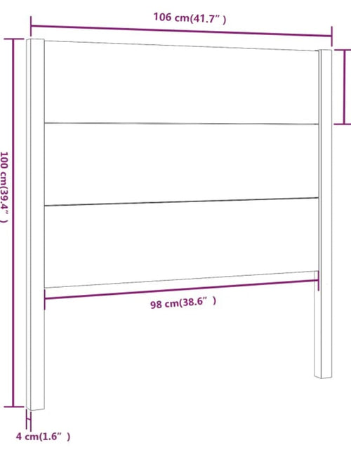 Загрузите изображение в средство просмотра галереи, Tăblie de pat, 106x4x100 cm, lemn masiv de pin - Lando
