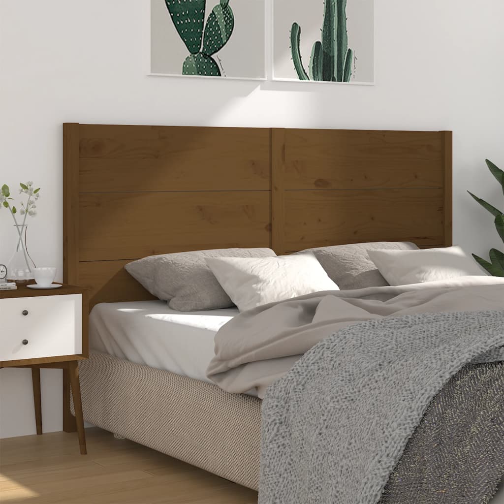 Tăblie de pat, maro miere, 206x4x100 cm, lemn masiv de pin - Lando