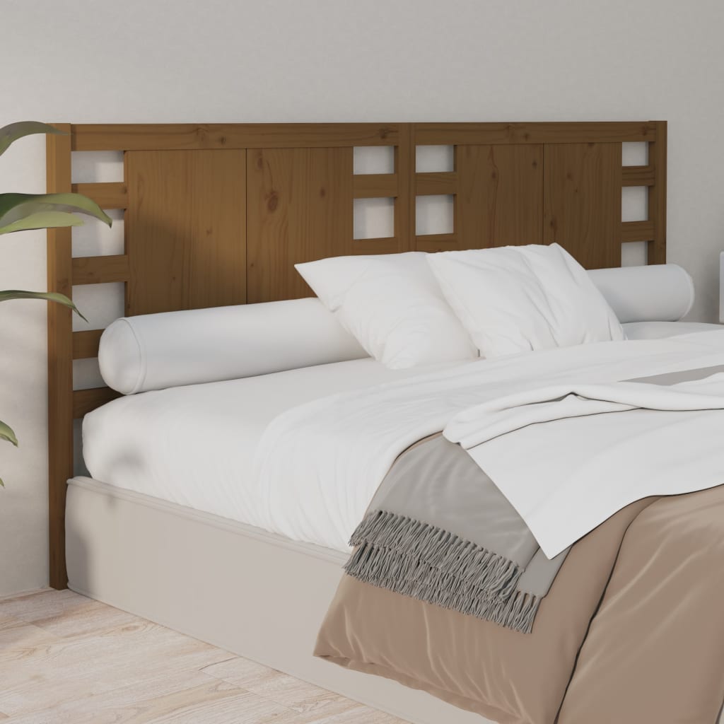 Tăblie de pat, maro miere, 126x4x100 cm, lemn masiv de pin - Lando