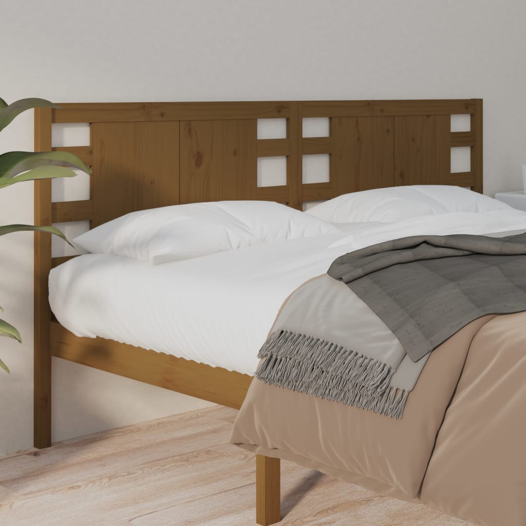 Tăblie de pat, maro miere, 126x4x100 cm, lemn masiv de pin - Lando