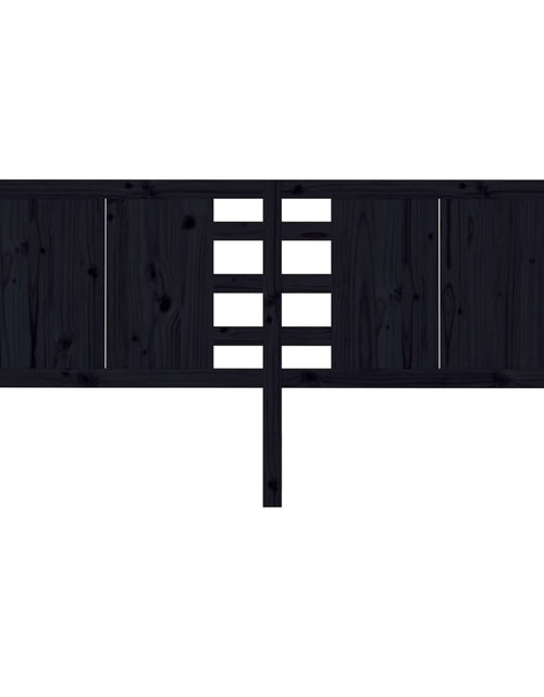 Загрузите изображение в средство просмотра галереи, Tăblie de pat, negru, 126x4x100 cm, lemn masiv de pin - Lando
