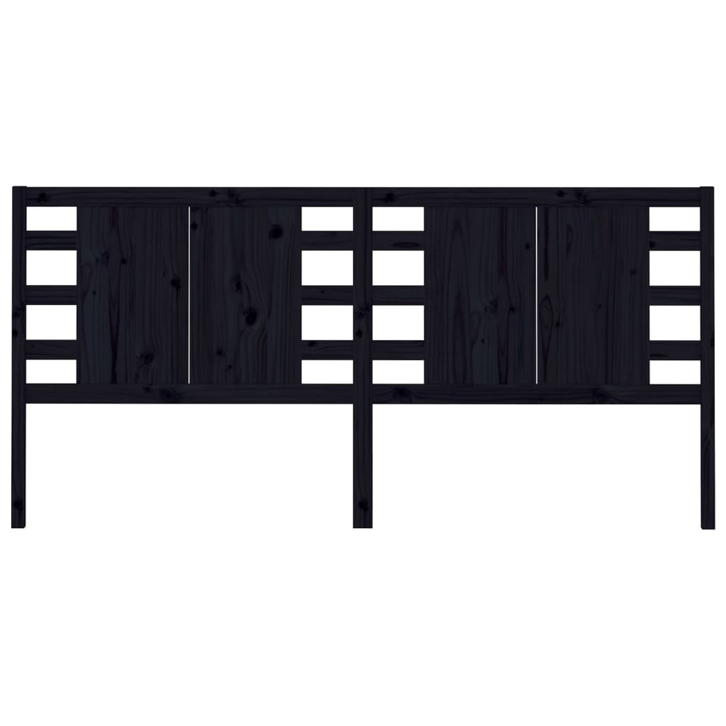 Tăblie de pat, negru, 126x4x100 cm, lemn masiv de pin - Lando