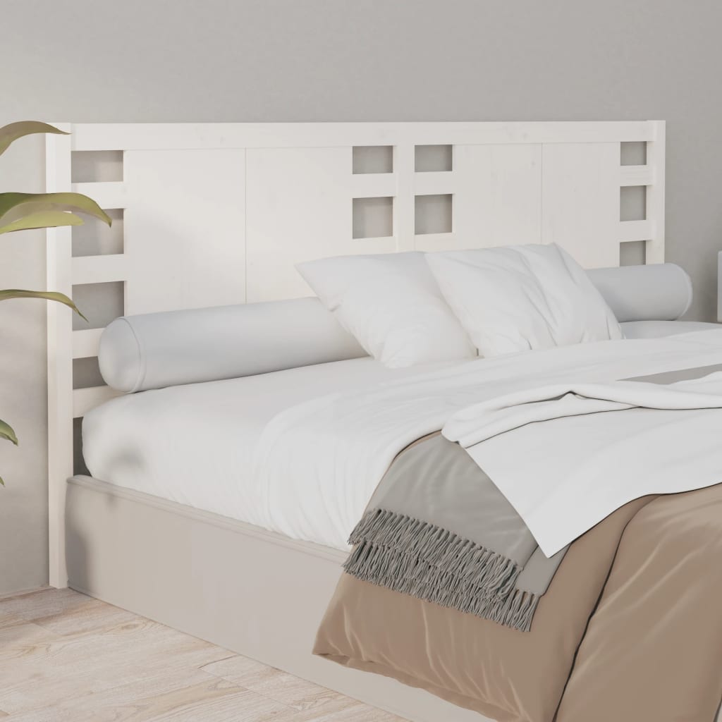 Tăblie de pat, alb, 156x4x100 cm, lemn masiv de pin - Lando