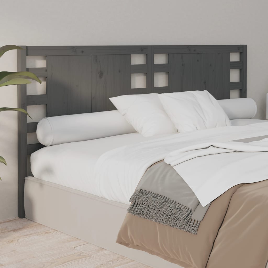 Tăblie de pat, gri, 156x4x100 cm, lemn masiv de pin - Lando