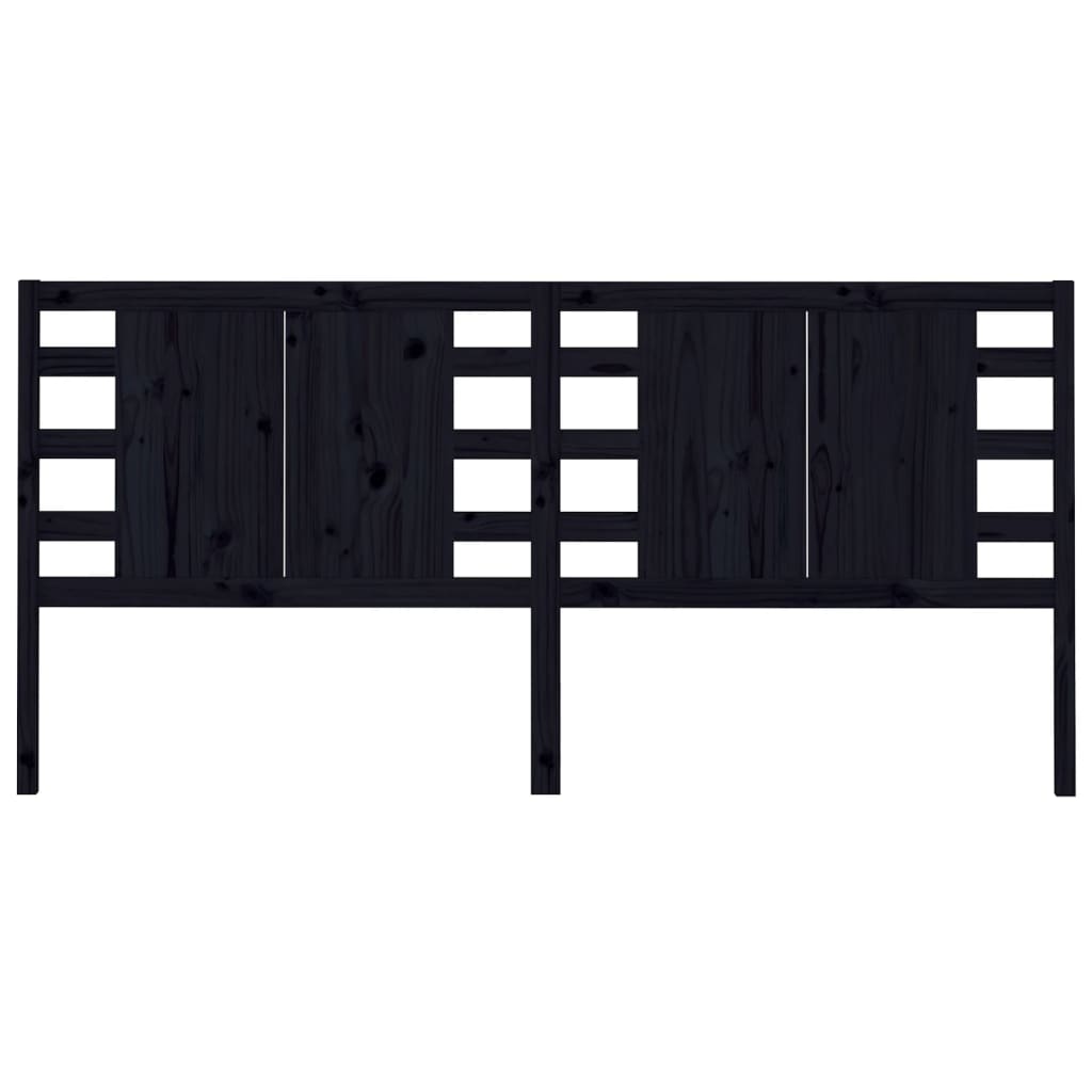 Tăblie de pat, negru, 186x4x100 cm, lemn masiv de pin - Lando